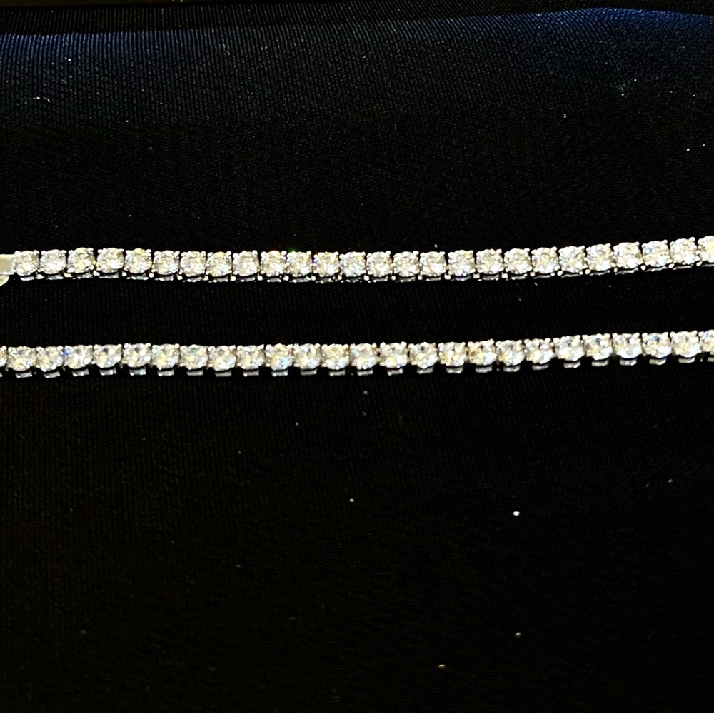 New 18k White Gold 10CT Moissanite Diamond Necklace